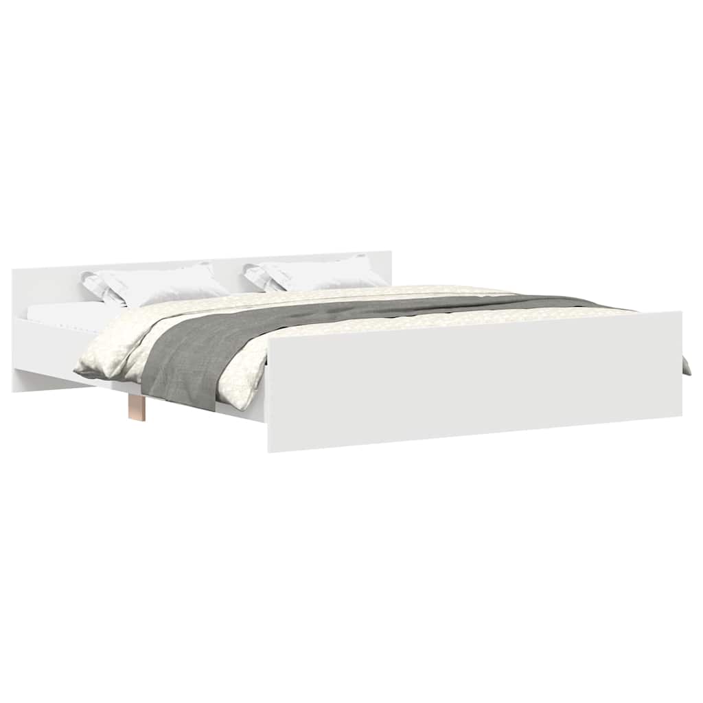 Bedframe met hoofd- en voeteneinde wit 160x200 cm is nu te koop bij PeponiXL, paradijselijk wonen!