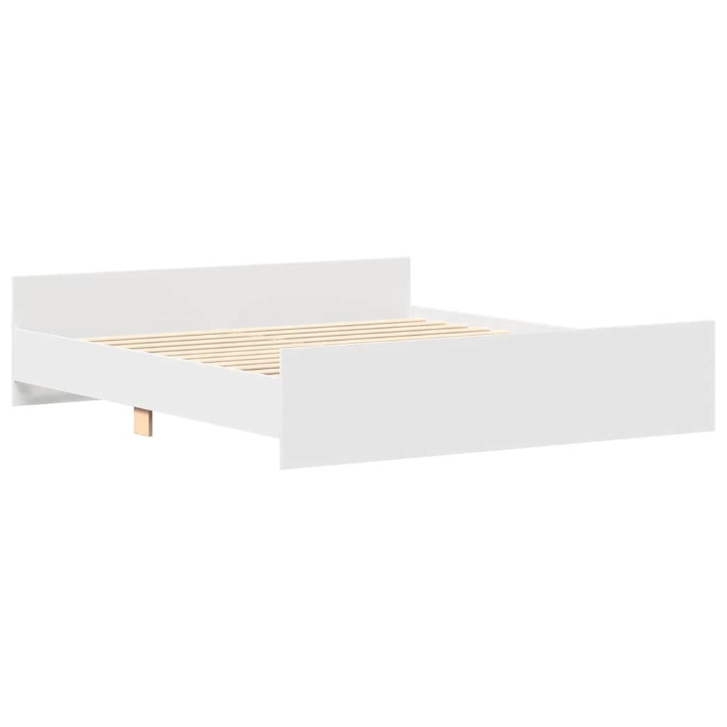 Bedframe met hoofd- en voeteneinde wit 160x200 cm is nu te koop bij PeponiXL, paradijselijk wonen!