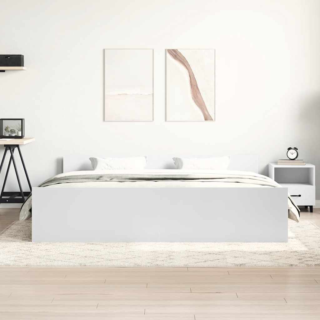 Bedframe met hoofd- en voeteneinde wit 160x200 cm is nu te koop bij PeponiXL, paradijselijk wonen!