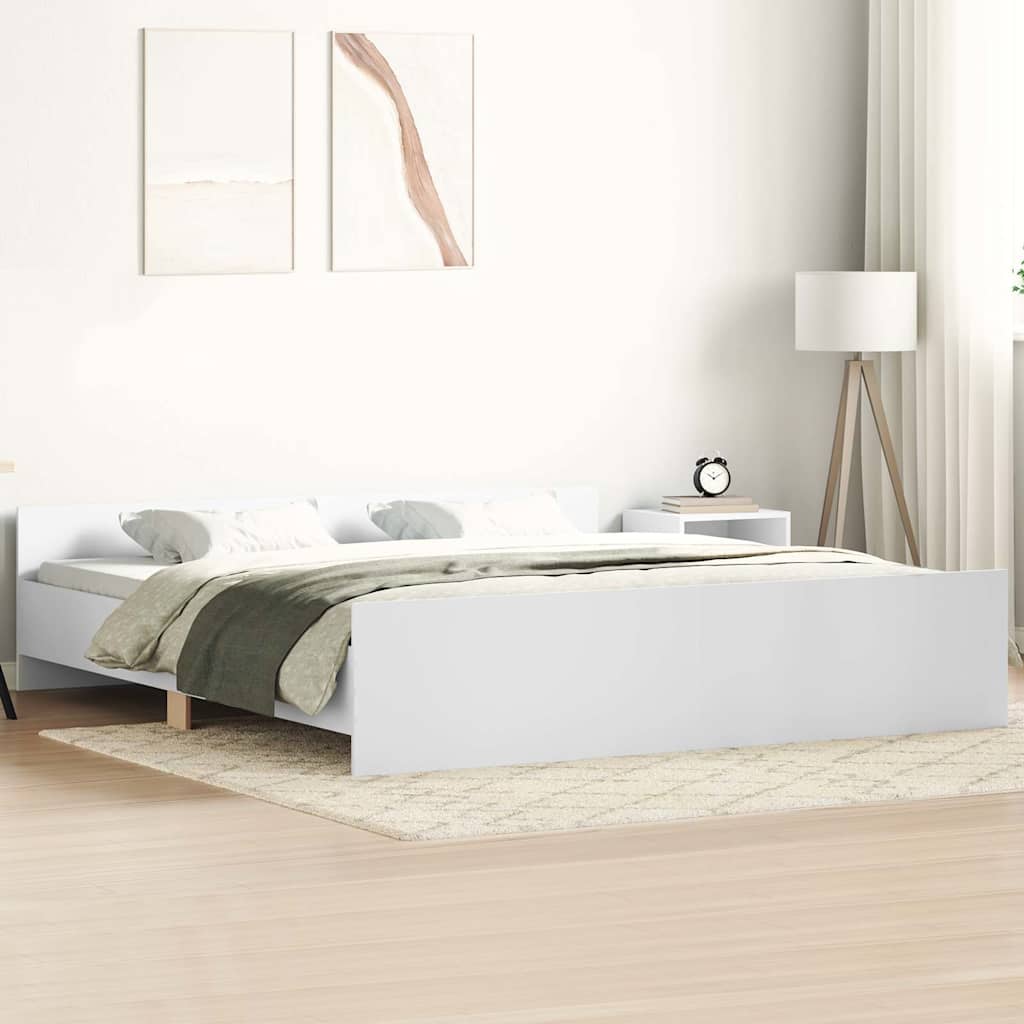 Bedframe met hoofd- en voeteneinde wit 160x200 cm is nu te koop bij PeponiXL, paradijselijk wonen!