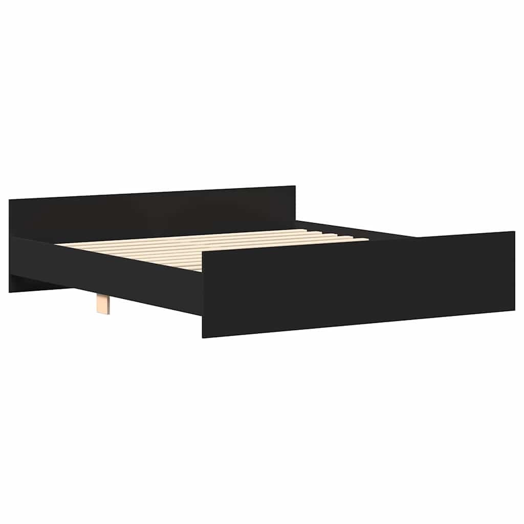 Bedframe met hoofd- en voeteneinde zwart 160x200 cm is nu te koop bij PeponiXL, paradijselijk wonen!