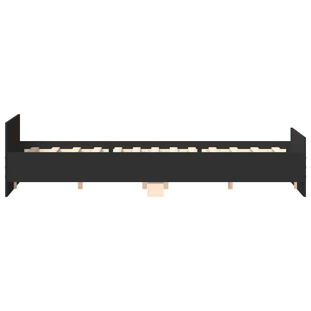 Bedframe met hoofd- en voeteneinde zwart 160x200 cm is nu te koop bij PeponiXL, paradijselijk wonen!