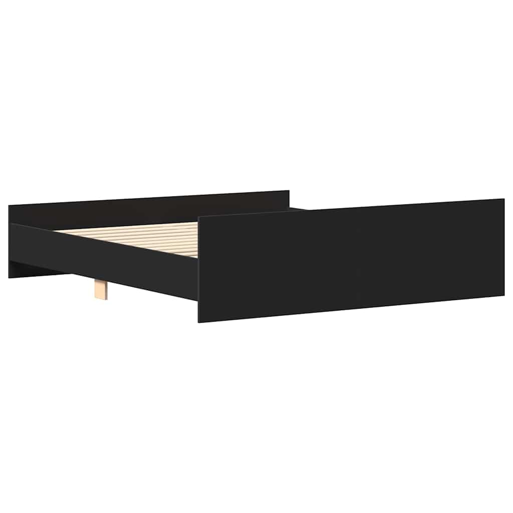 Bedframe met hoofd- en voeteneinde zwart 160x200 cm is nu te koop bij PeponiXL, paradijselijk wonen!