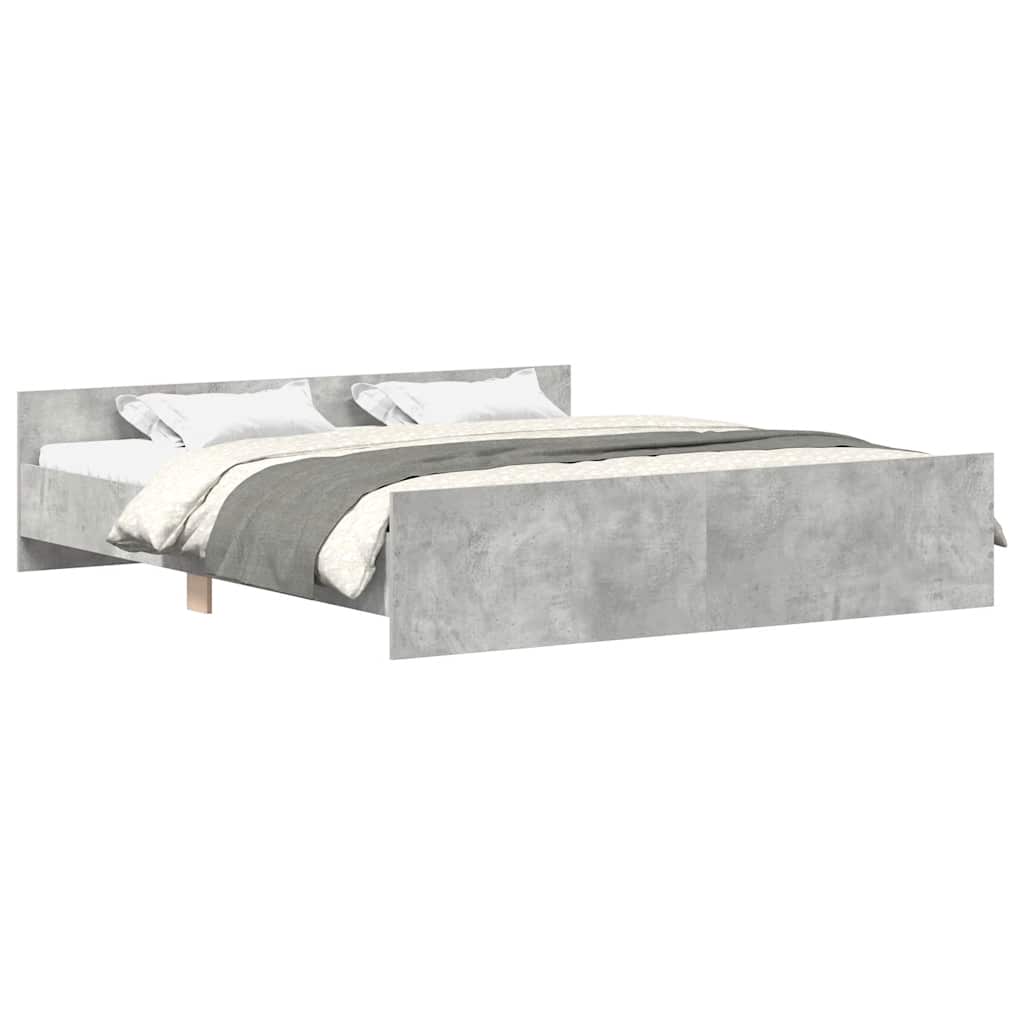 Bedframe met hoofd- en voeteneinde betongrijs 160x200 cm is nu te koop bij PeponiXL, paradijselijk wonen!
