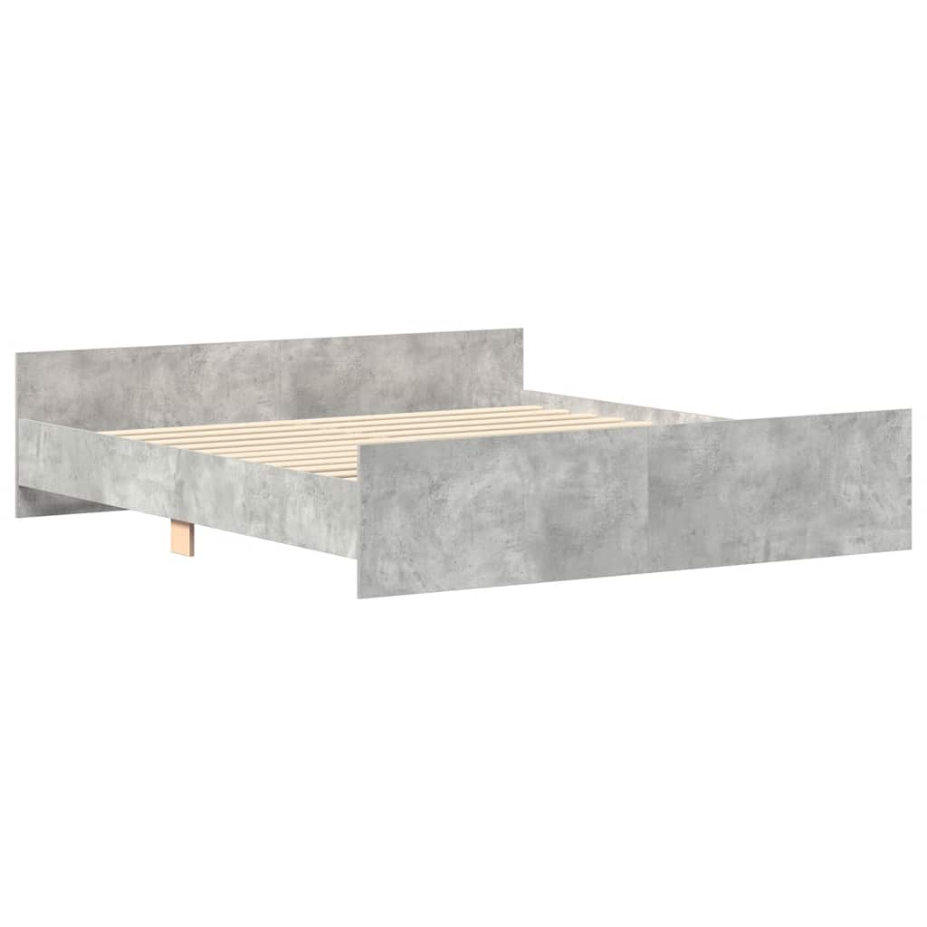 Bedframe met hoofd- en voeteneinde betongrijs 160x200 cm is nu te koop bij PeponiXL, paradijselijk wonen!