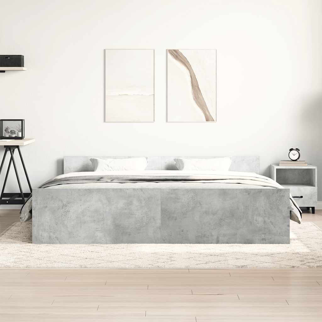 Bedframe met hoofd- en voeteneinde betongrijs 160x200 cm is nu te koop bij PeponiXL, paradijselijk wonen!