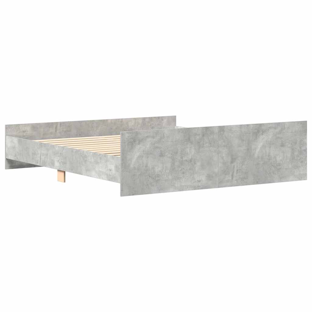 Bedframe met hoofd- en voeteneinde betongrijs 160x200 cm is nu te koop bij PeponiXL, paradijselijk wonen!