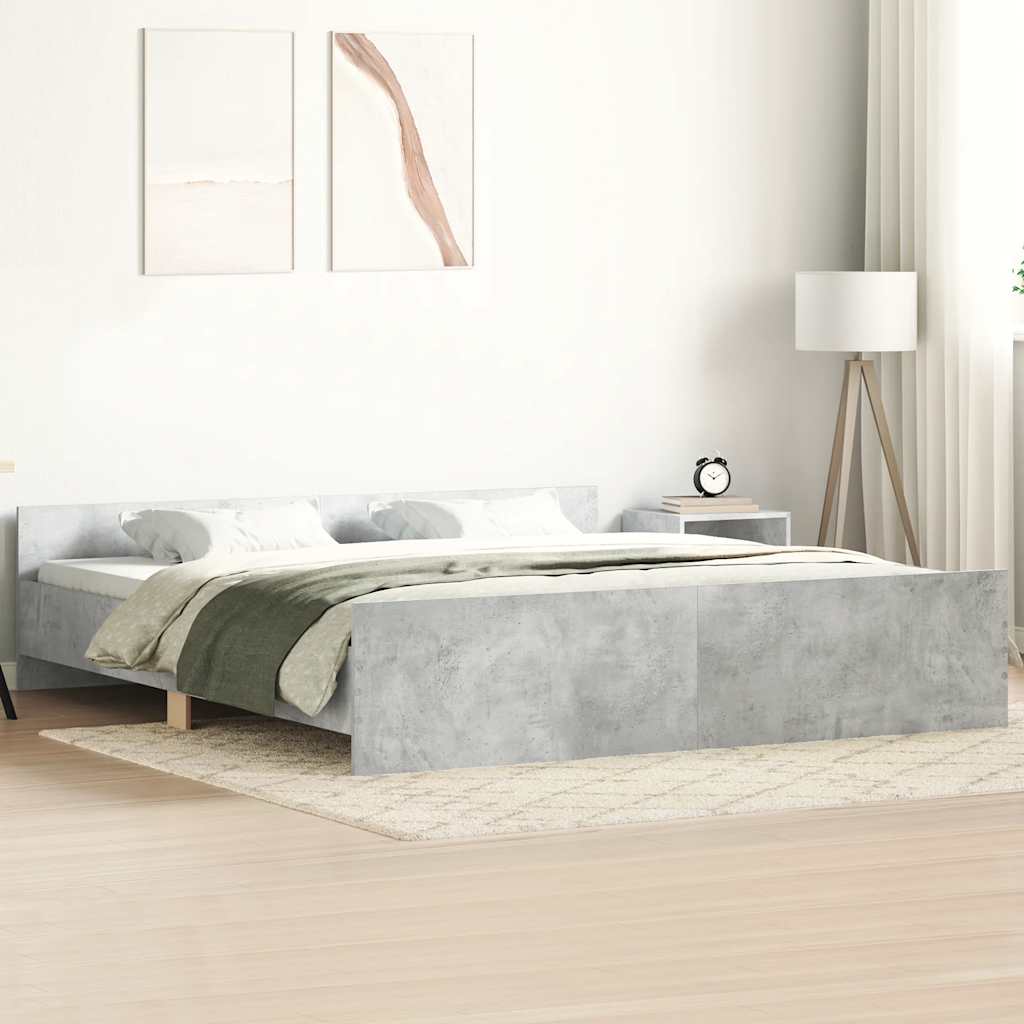 Bedframe met hoofd- en voeteneinde betongrijs 160x200 cm is nu te koop bij PeponiXL, paradijselijk wonen!