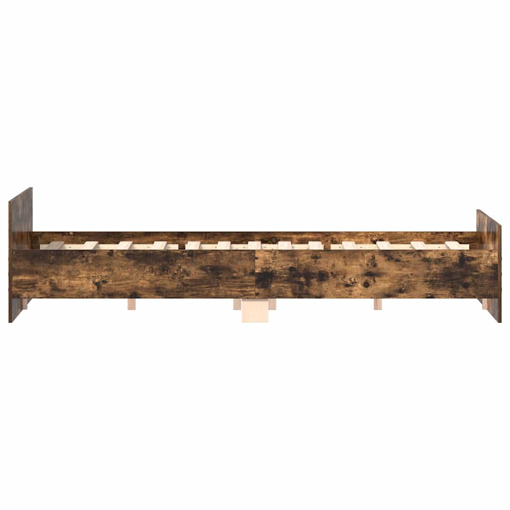 Bedframe met hoofd- en voeteneinde gerookt eiken 160x200 cm is nu te koop bij PeponiXL, paradijselijk wonen!