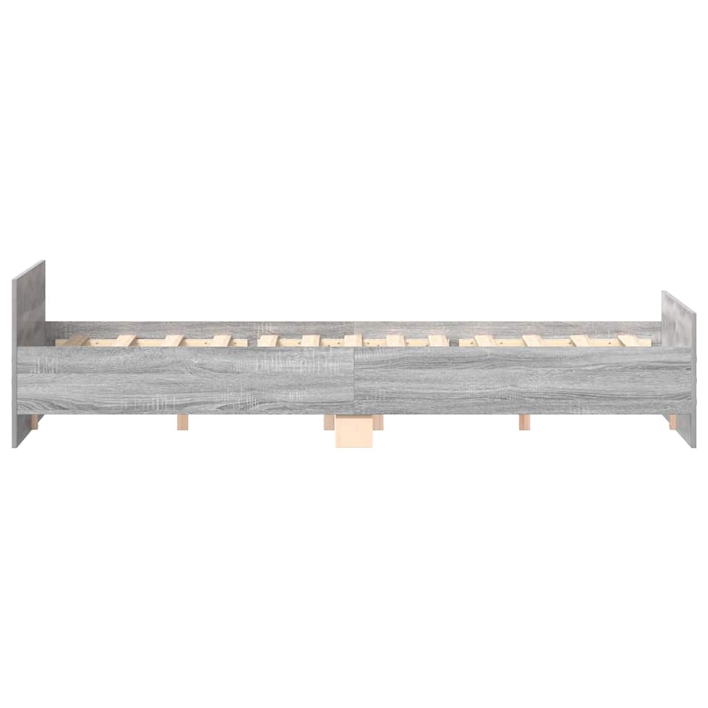 Bedframe met hoofd- en voeteneinde grijs sonoma 160x200 cm is nu te koop bij PeponiXL, paradijselijk wonen!
