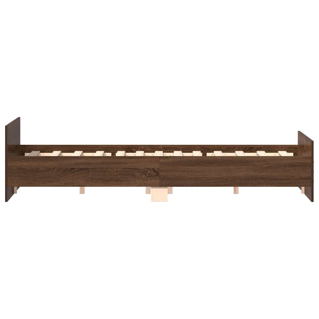 Bedframe hoofd- en voeteneinde bruin eikenkleur 160x200 cm is nu te koop bij PeponiXL, paradijselijk wonen!