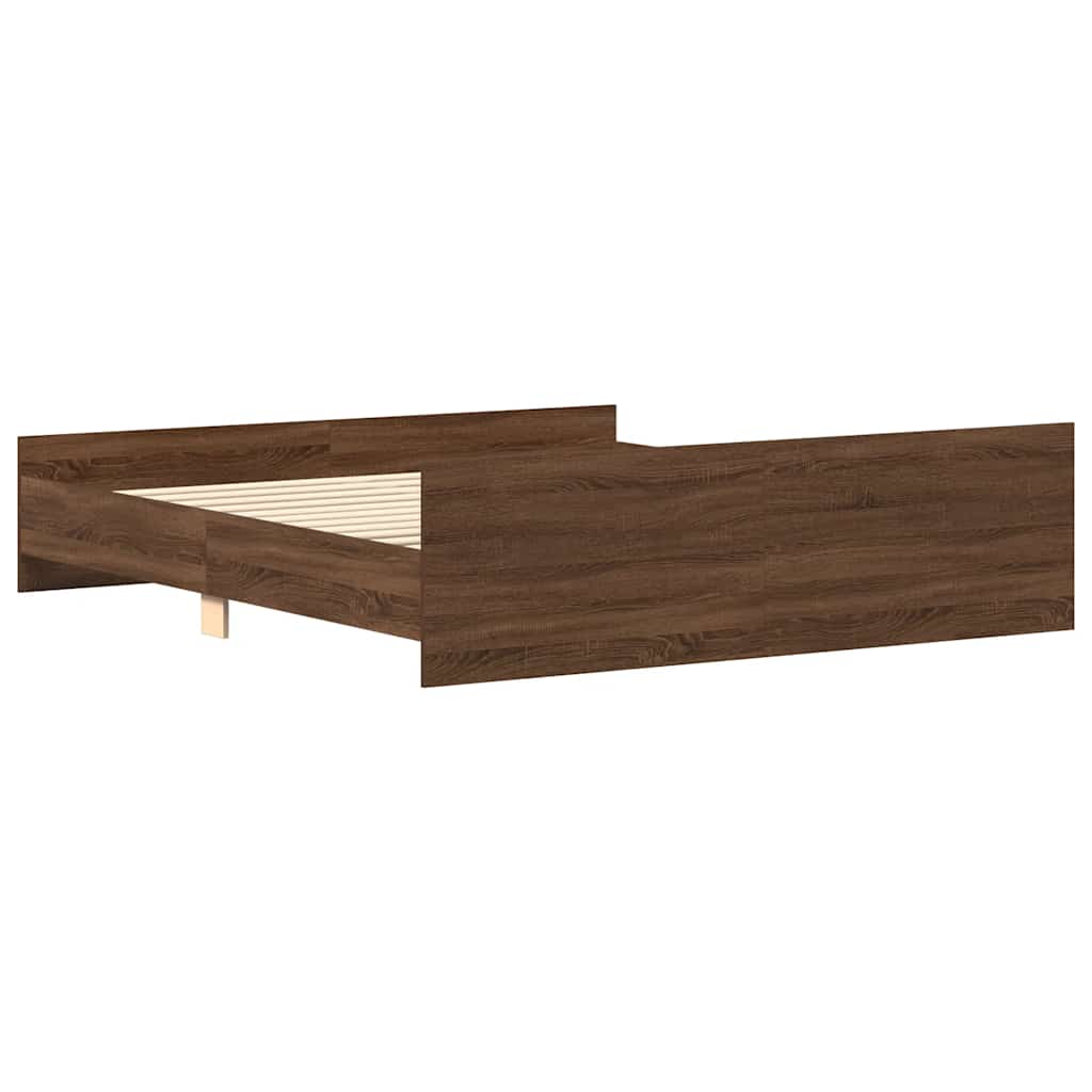 Bedframe hoofd- en voeteneinde bruin eikenkleur 160x200 cm is nu te koop bij PeponiXL, paradijselijk wonen!