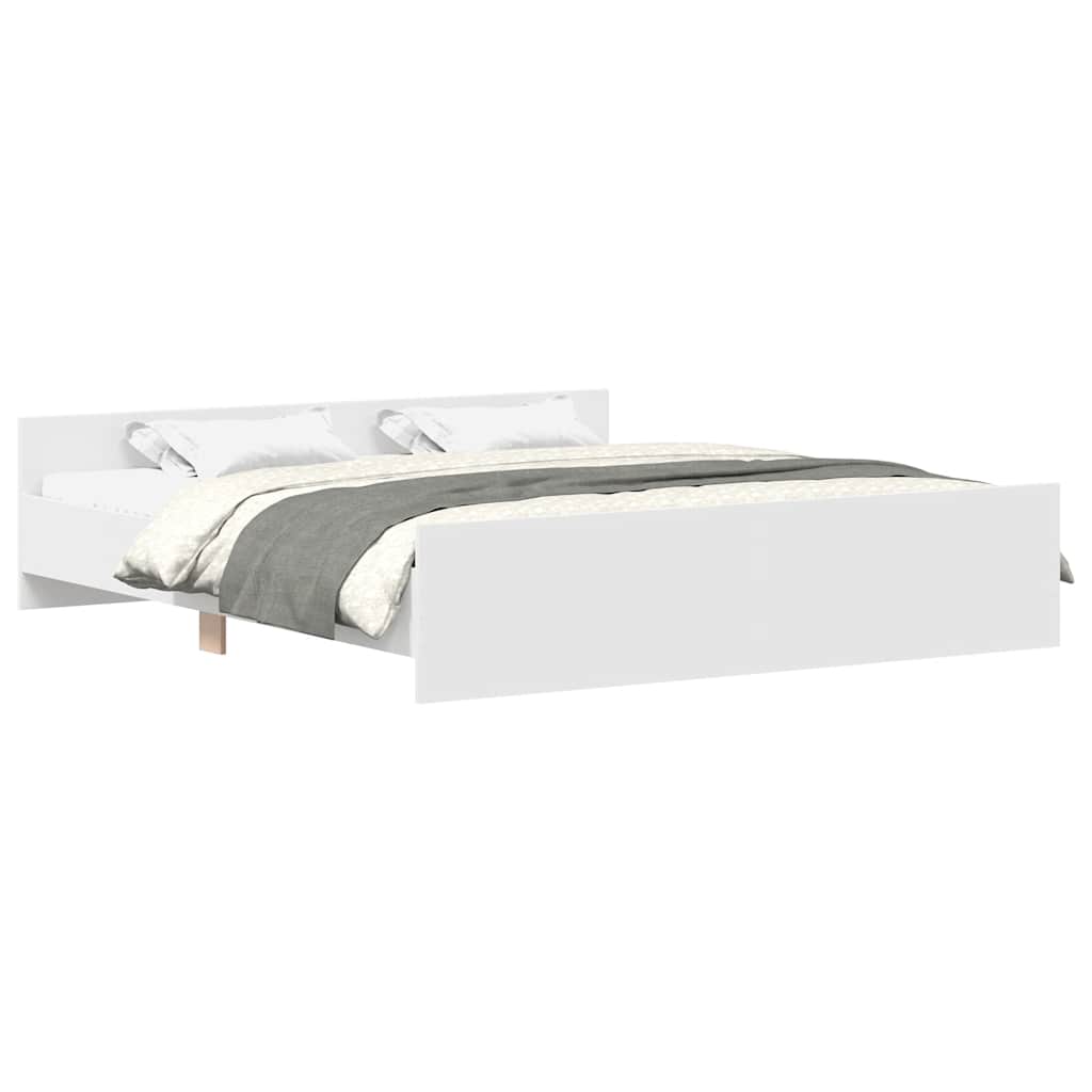 Bedframe met hoofd- en voeteneinde wit 180x200 cm is nu te koop bij PeponiXL, paradijselijk wonen!