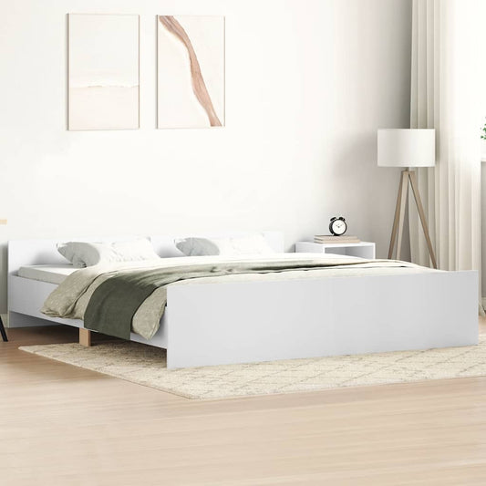 Bedframe met hoofd- en voeteneinde wit 180x200 cm is nu te koop bij PeponiXL, paradijselijk wonen!