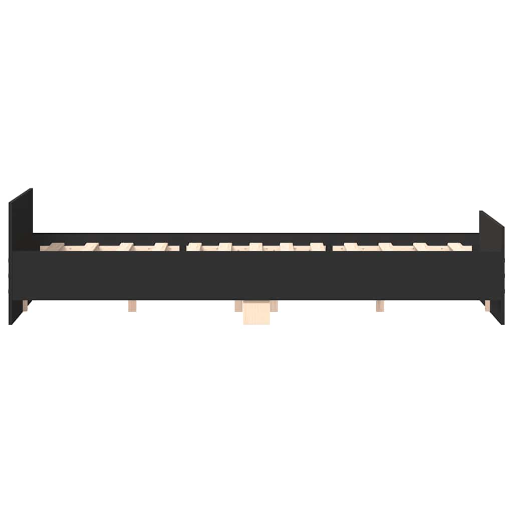 Bedframe met hoofd- en voeteneinde zwart 180x200 cm
