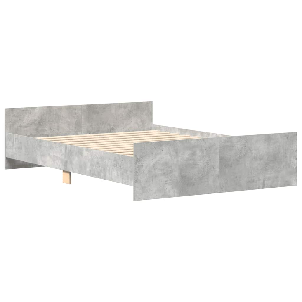 Bedframe met hoofd- en voeteneinde betongrijs 135x190 cm is nu te koop bij PeponiXL, paradijselijk wonen!