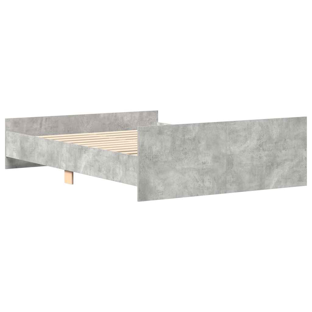 Bedframe met hoofd- en voeteneinde betongrijs 135x190 cm is nu te koop bij PeponiXL, paradijselijk wonen!