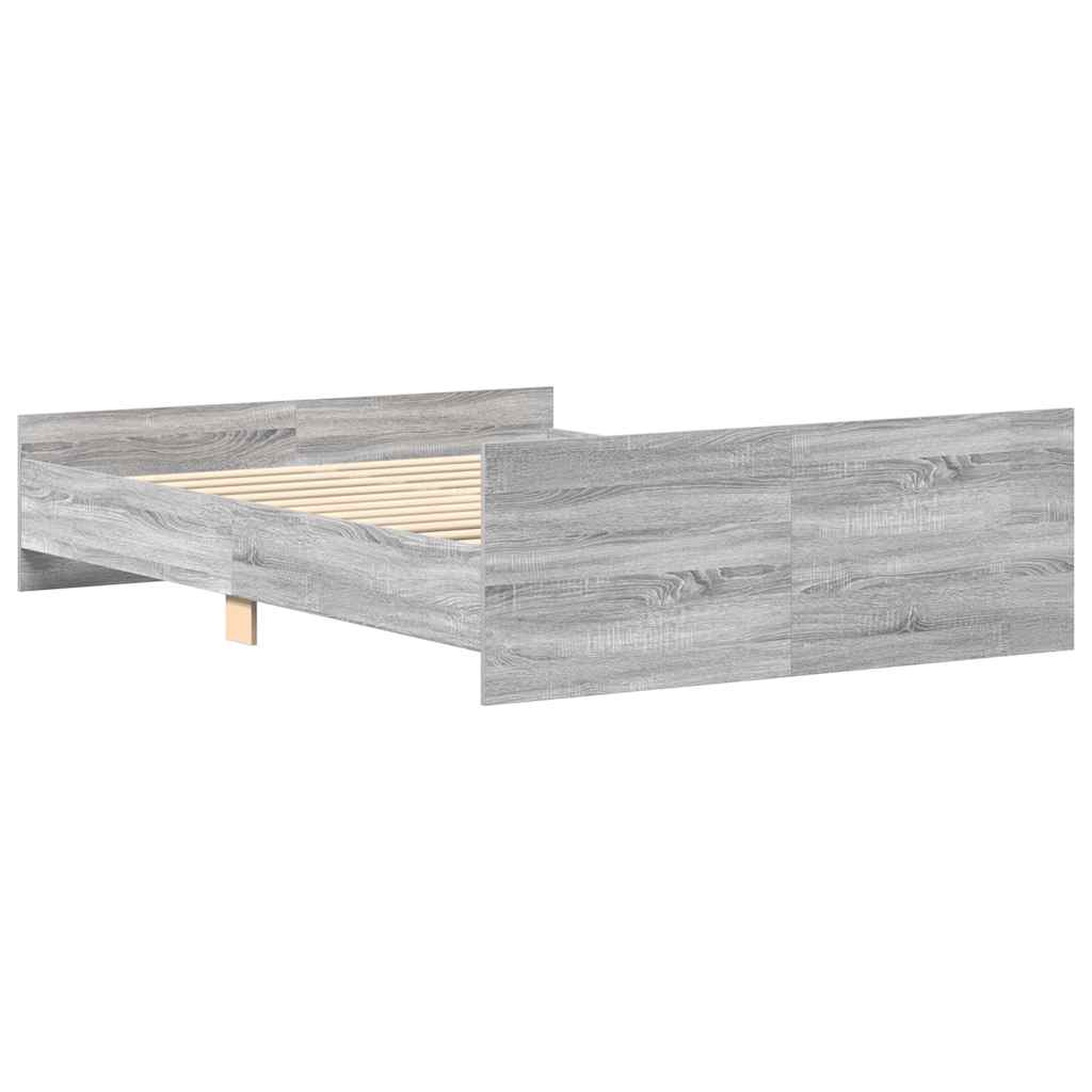 Bedframe met hoofd- en voeteneinde grijs sonoma 135x190 cm is nu te koop bij PeponiXL, paradijselijk wonen!