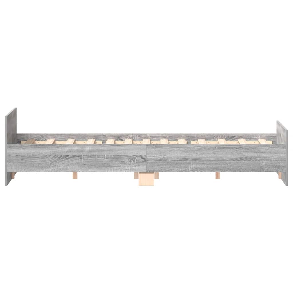 Bedframe met hoofd- en voeteneinde grijs sonoma 135x190 cm is nu te koop bij PeponiXL, paradijselijk wonen!