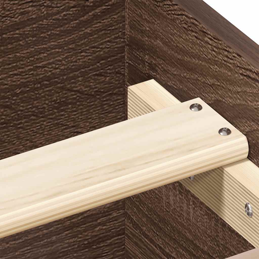 Bedframe hoofd- en voeteneinde bruin eikenkleur 135x190 cm is nu te koop bij PeponiXL, paradijselijk wonen!