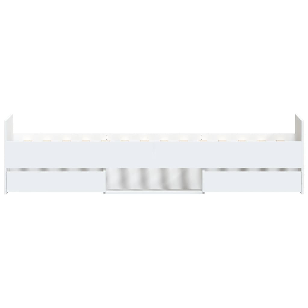 Bedframe met hoofd- en voeteneinde wit 100x200 cm is nu te koop bij PeponiXL, paradijselijk wonen!