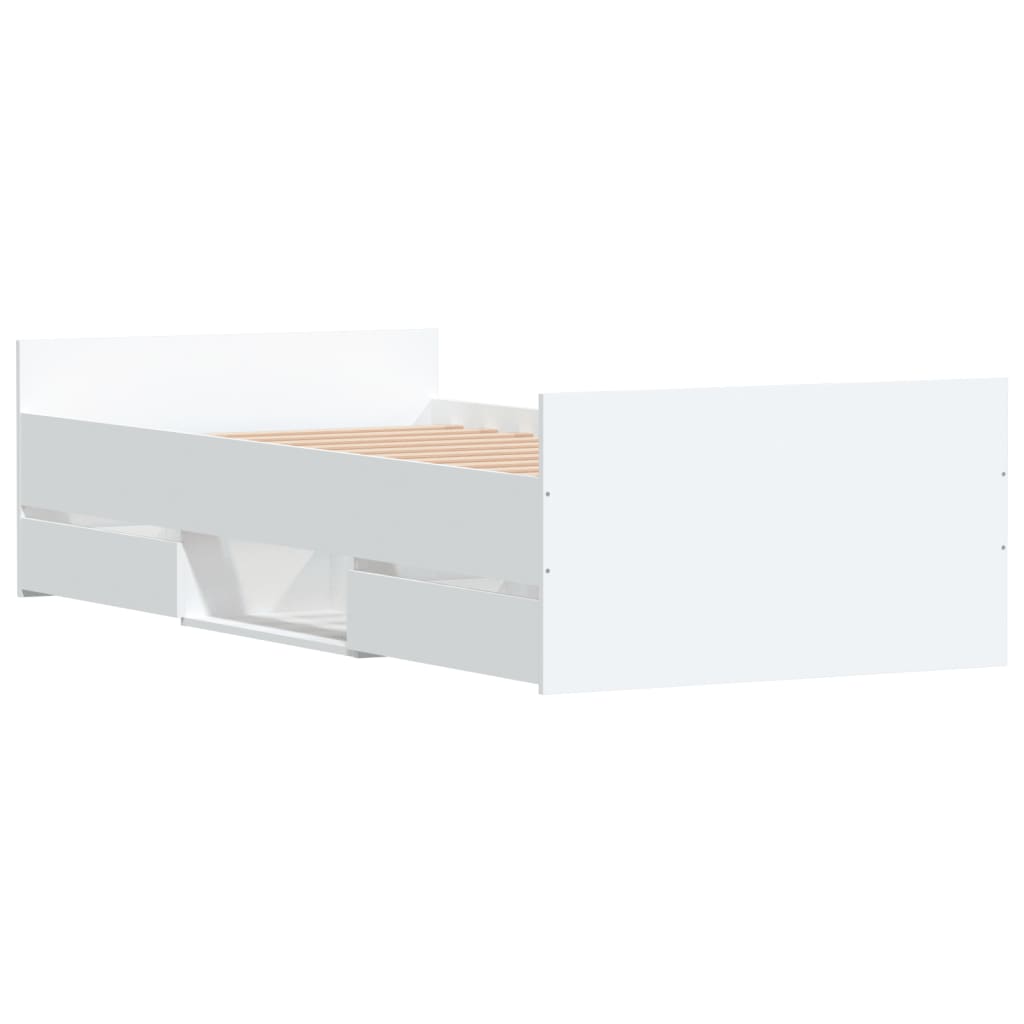 Bedframe met hoofd- en voeteneinde wit 100x200 cm is nu te koop bij PeponiXL, paradijselijk wonen!