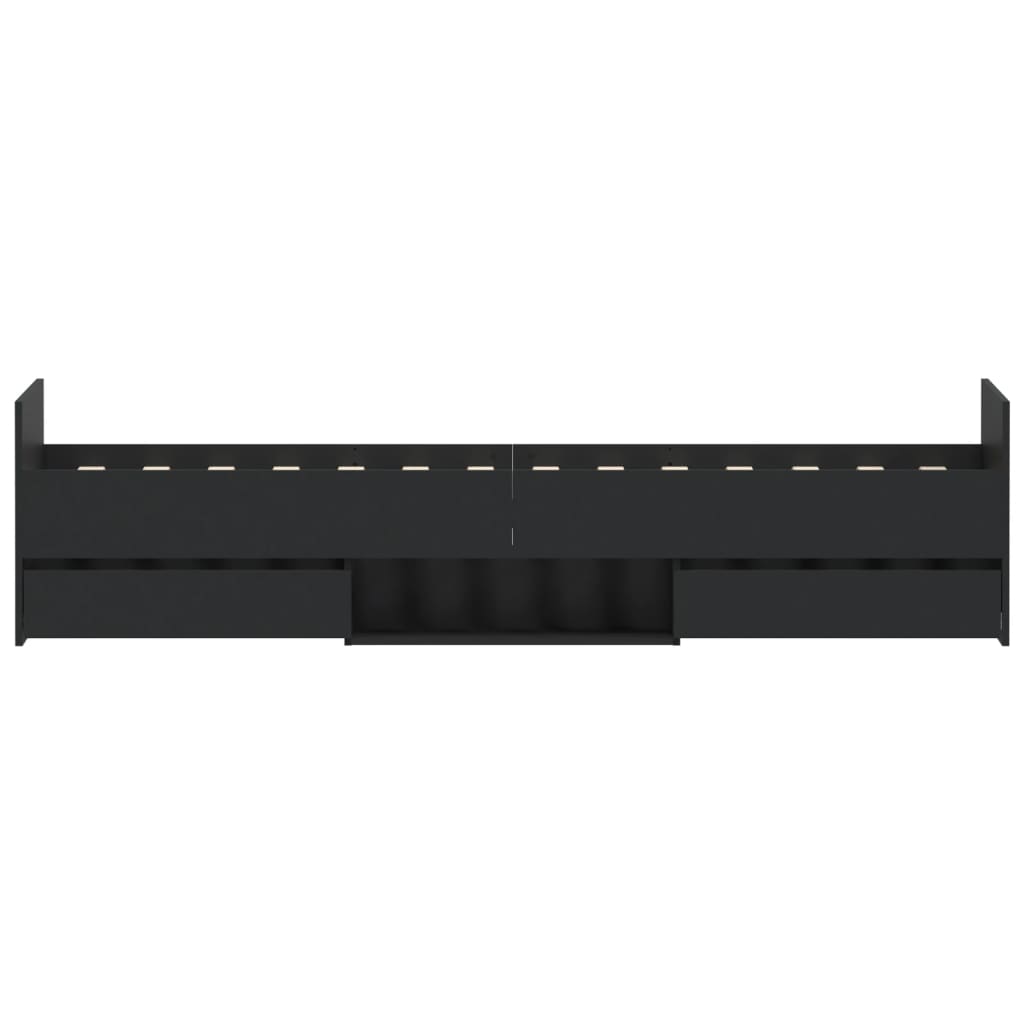 Bedframe met hoofd- en voeteneinde zwart 100x200 cm is nu te koop bij PeponiXL, paradijselijk wonen!