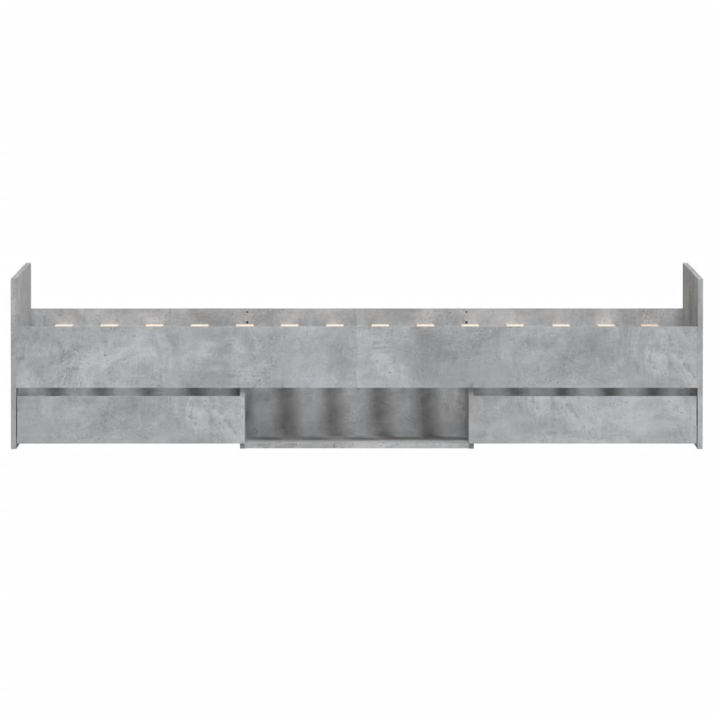 Bedframe met hoofd- en voeteneinde betongrijs 100x200 cm is nu te koop bij PeponiXL, paradijselijk wonen!