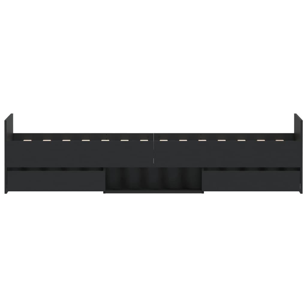 Bedframe met hoofd- en voeteneinde zwart 90x200 cm is nu te koop bij PeponiXL, paradijselijk wonen!