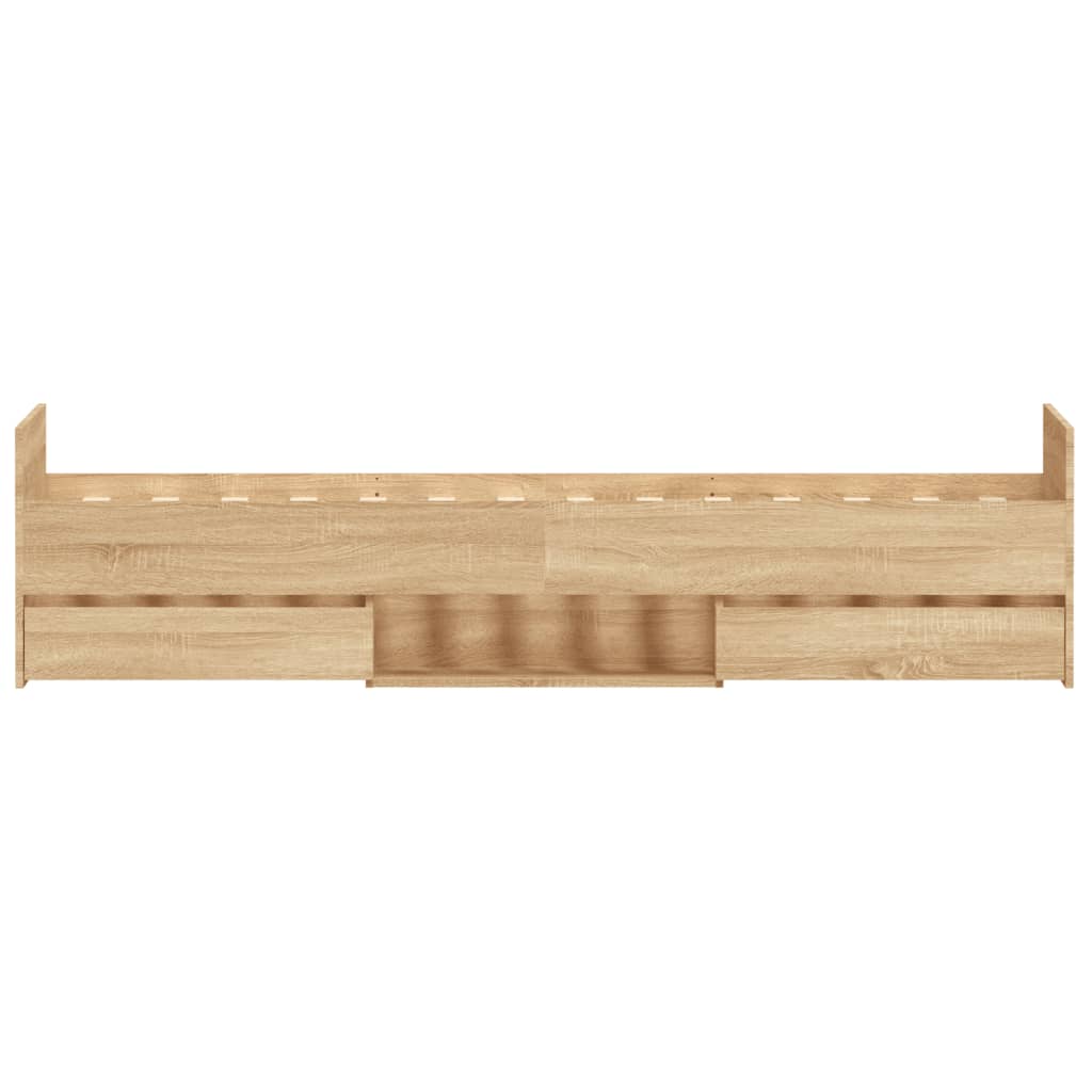 Bedframe met hoofd- en voeteneinde sonoma eikenkleur 90x200 cm is nu te koop bij PeponiXL, paradijselijk wonen!