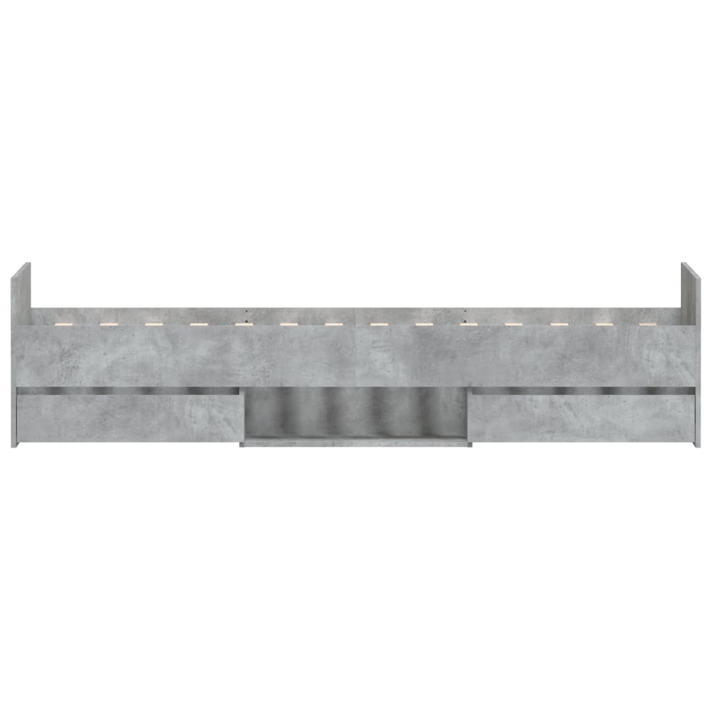 Bedframe met hoofd- en voeteneinde betongrijs 90x200 cm is nu te koop bij PeponiXL, paradijselijk wonen!