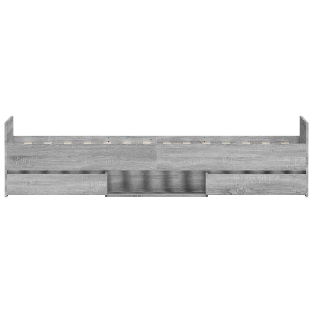 Bedframe met hoofd- en voeteneinde grijs sonoma 90x200 cm is nu te koop bij PeponiXL, paradijselijk wonen!