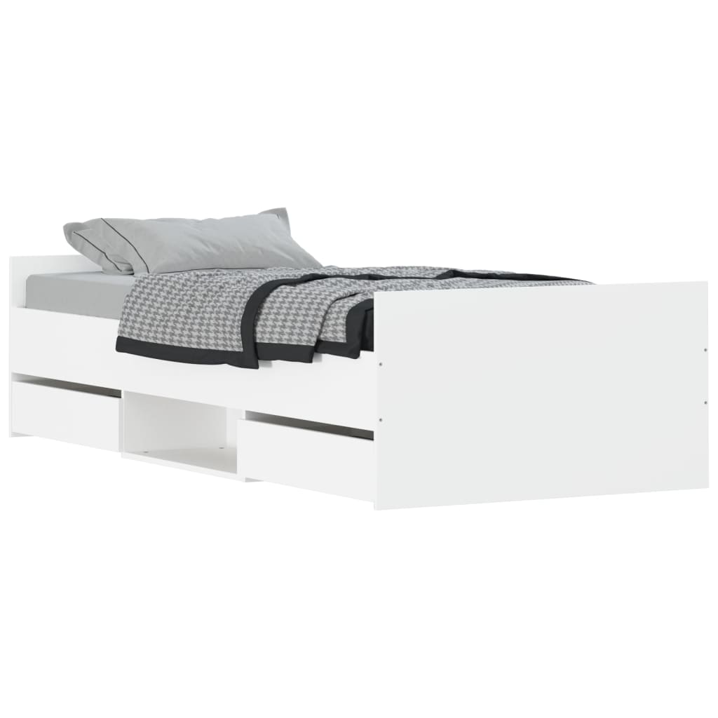 Bedframe met hoofd- en voeteneinde wit 90x190 cm is nu te koop bij PeponiXL, paradijselijk wonen!