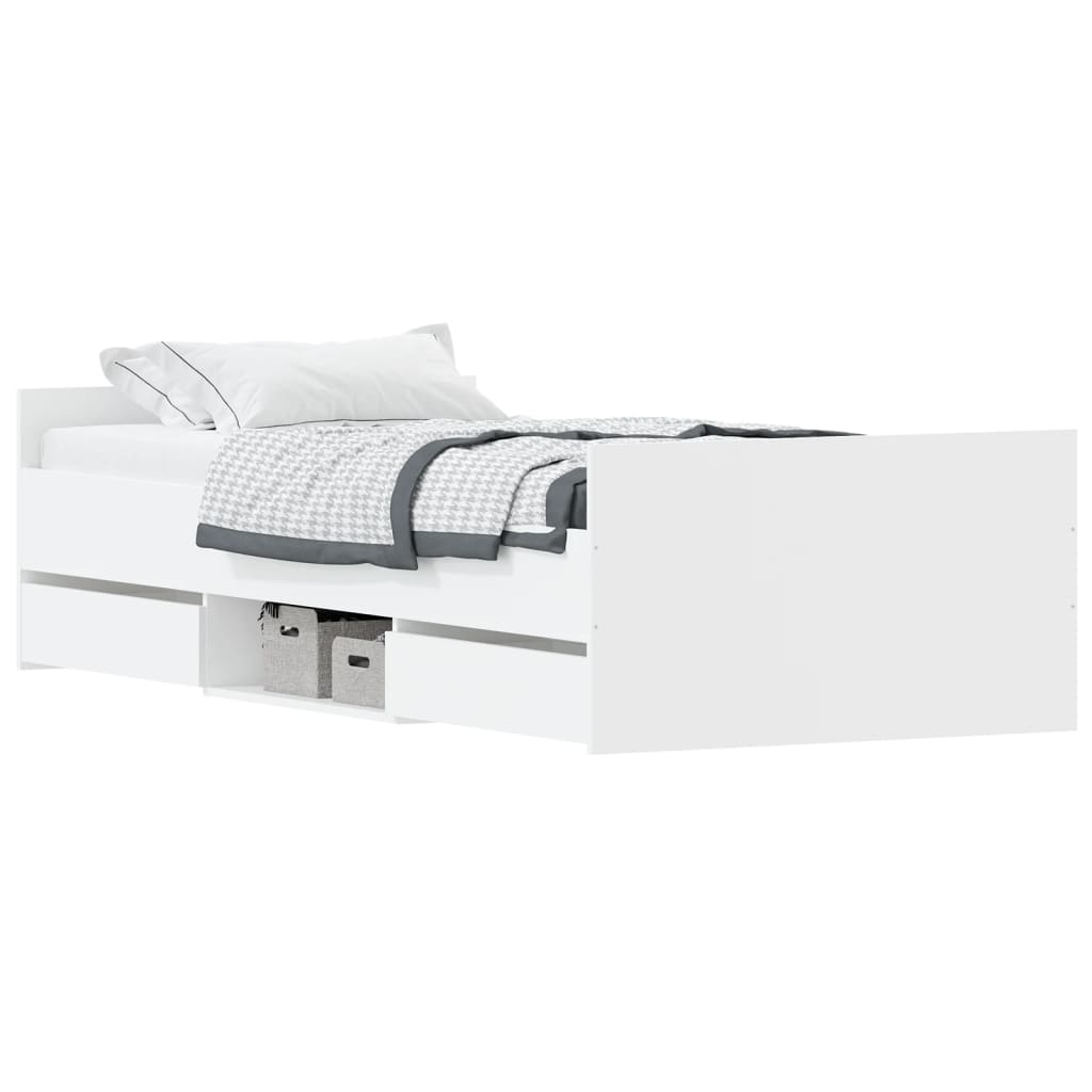 Bedframe met hoofd- en voeteneinde wit 90x190 cm is nu te koop bij PeponiXL, paradijselijk wonen!