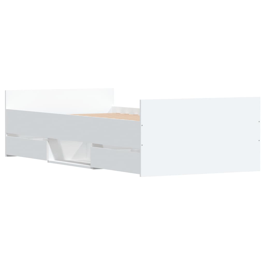 Bedframe met hoofd- en voeteneinde wit 90x190 cm is nu te koop bij PeponiXL, paradijselijk wonen!