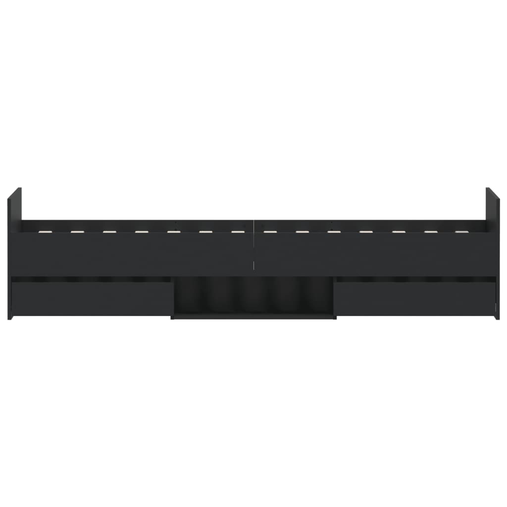 Bedframe met hoofd- en voeteneinde zwart 90x190 cm is nu te koop bij PeponiXL, paradijselijk wonen!