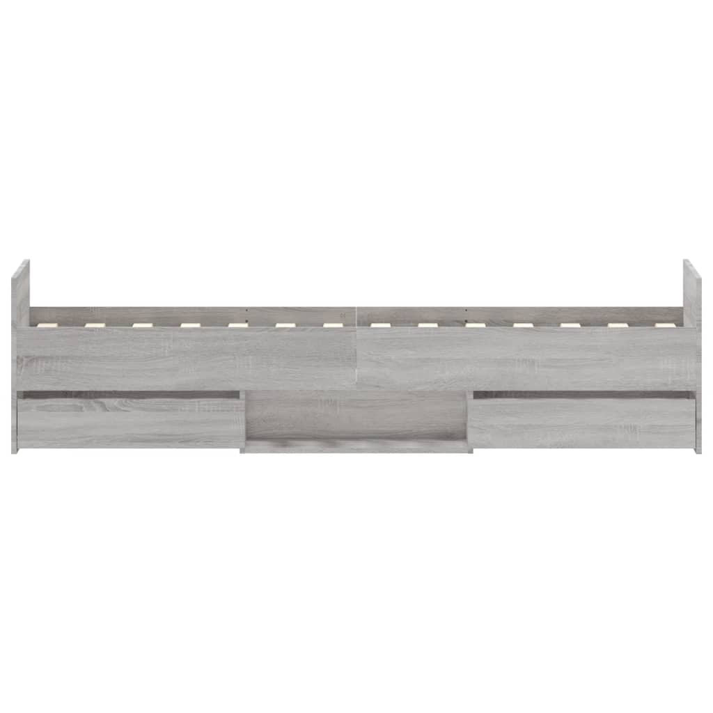 Bedframe met hoofd- en voeteneinde grijs sonoma 75x190 cm is nu te koop bij PeponiXL, paradijselijk wonen!