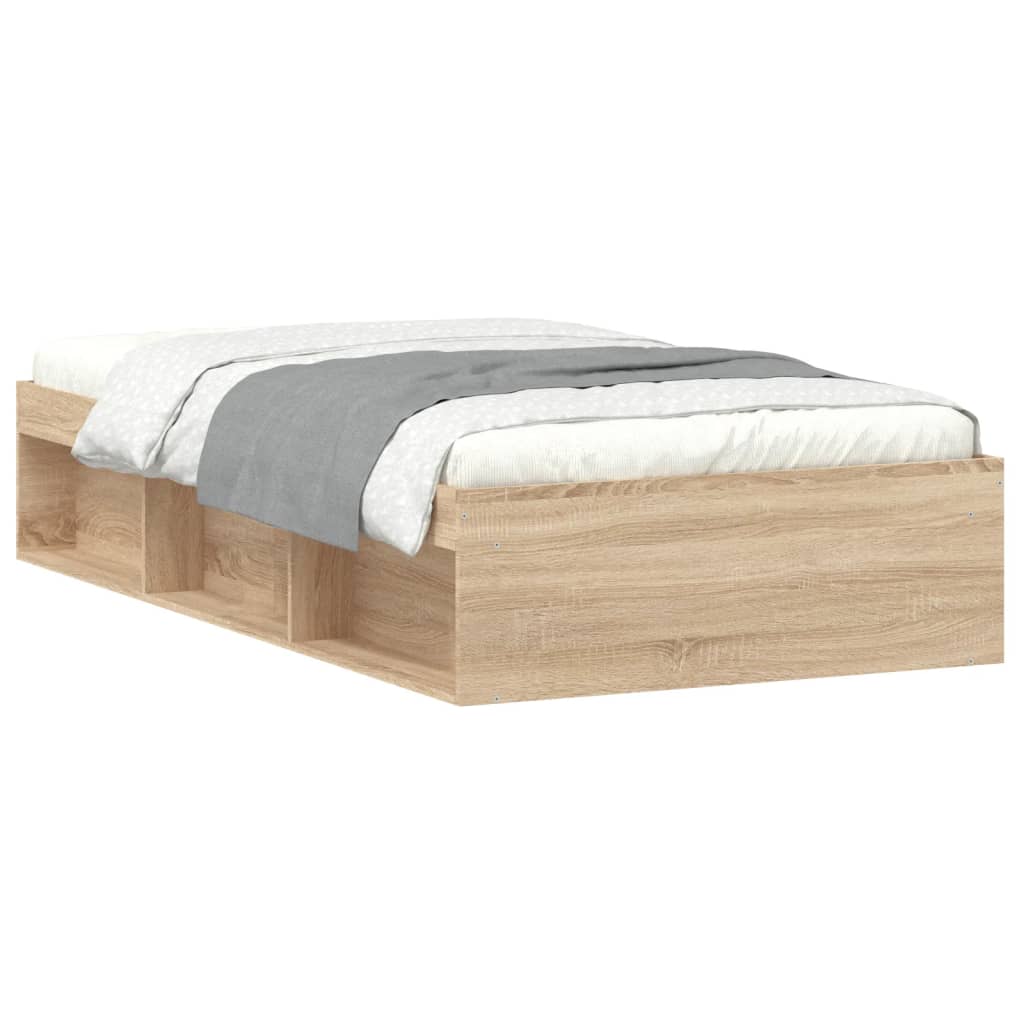 Bedframe sonoma eikenkleurig 90x200 cm is nu te koop bij PeponiXL, paradijselijk wonen!
