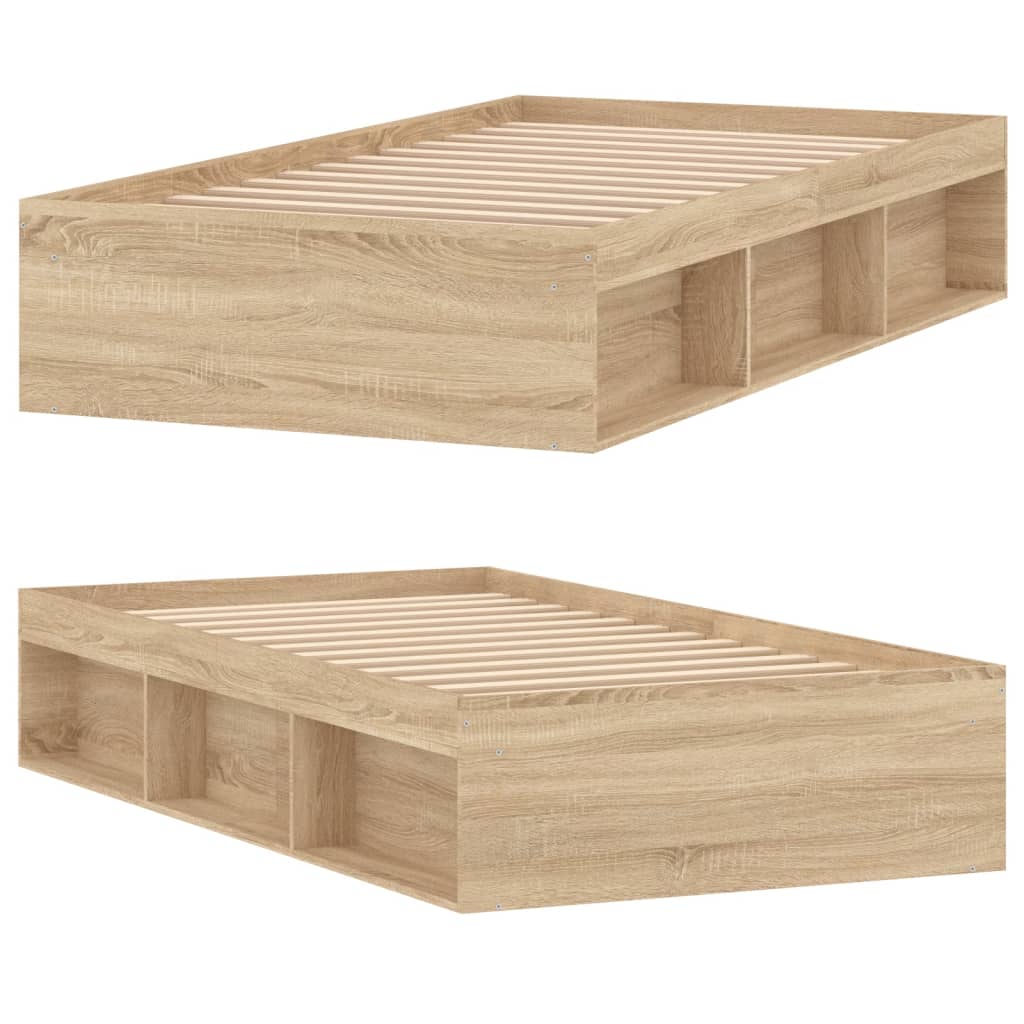 Bedframe sonoma eikenkleurig 90x200 cm is nu te koop bij PeponiXL, paradijselijk wonen!