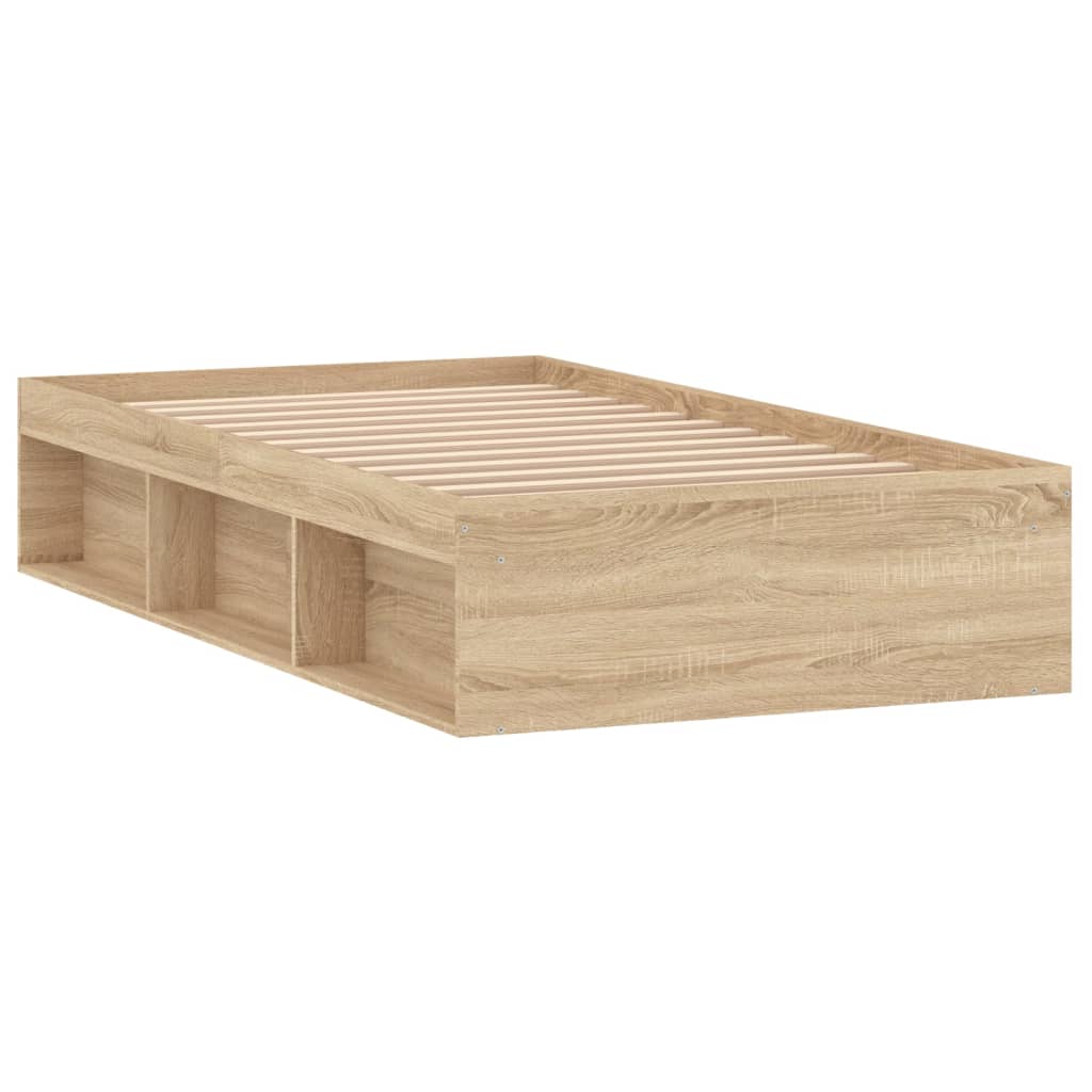 Bedframe sonoma eikenkleurig 90x200 cm is nu te koop bij PeponiXL, paradijselijk wonen!