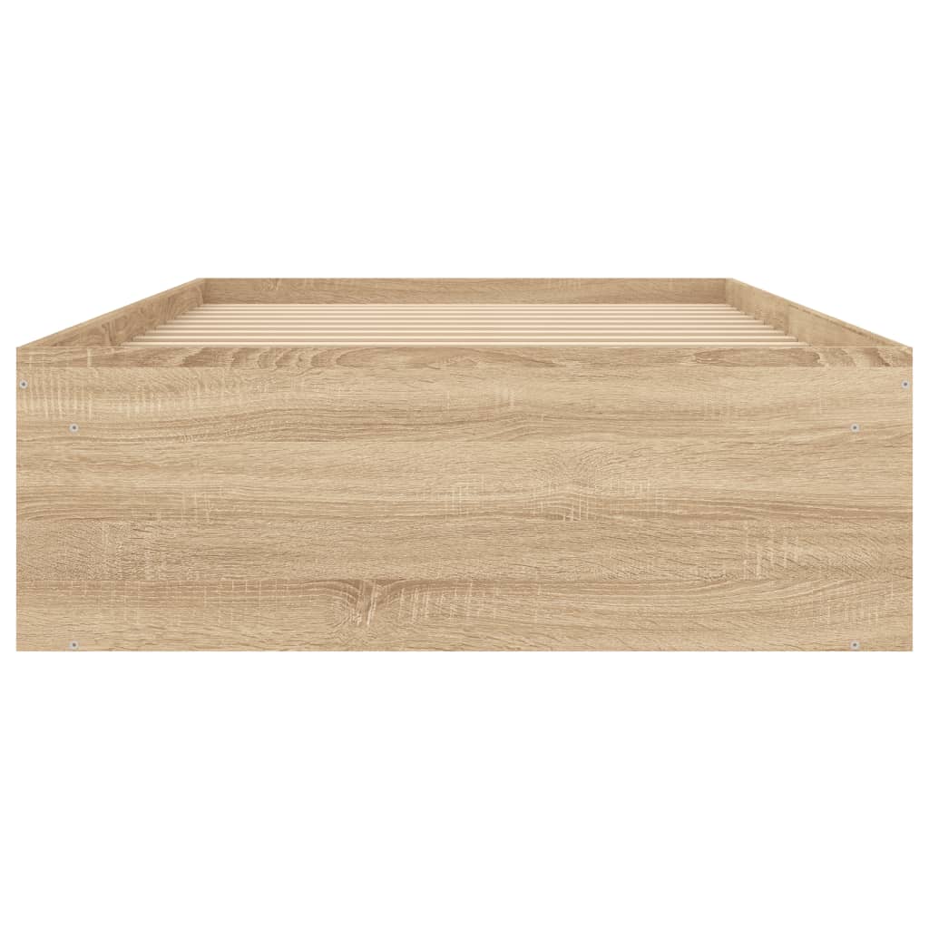 Bedframe sonoma eikenkleurig 90x200 cm is nu te koop bij PeponiXL, paradijselijk wonen!