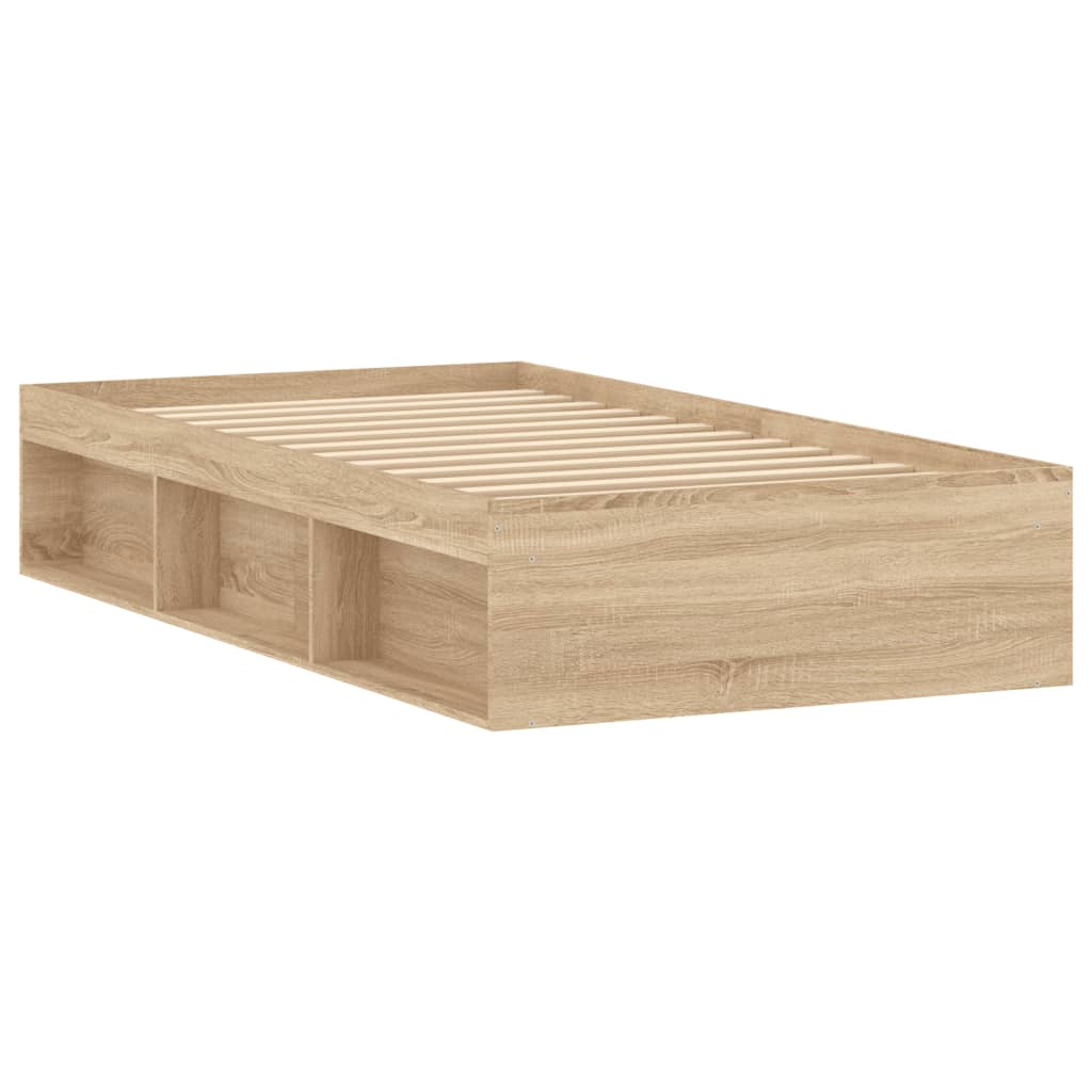 Bedframe sonoma eikenkleurig 90x200 cm is nu te koop bij PeponiXL, paradijselijk wonen!