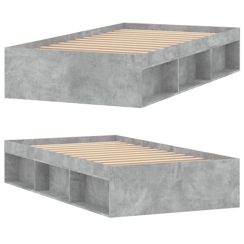 Bedframe betongrijs 90x200 cm is nu te koop bij PeponiXL, paradijselijk wonen!