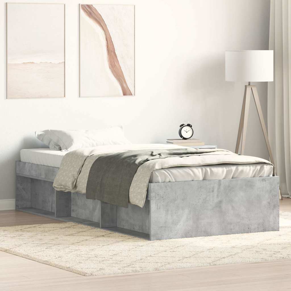 Bedframe betongrijs 90x200 cm is nu te koop bij PeponiXL, paradijselijk wonen!