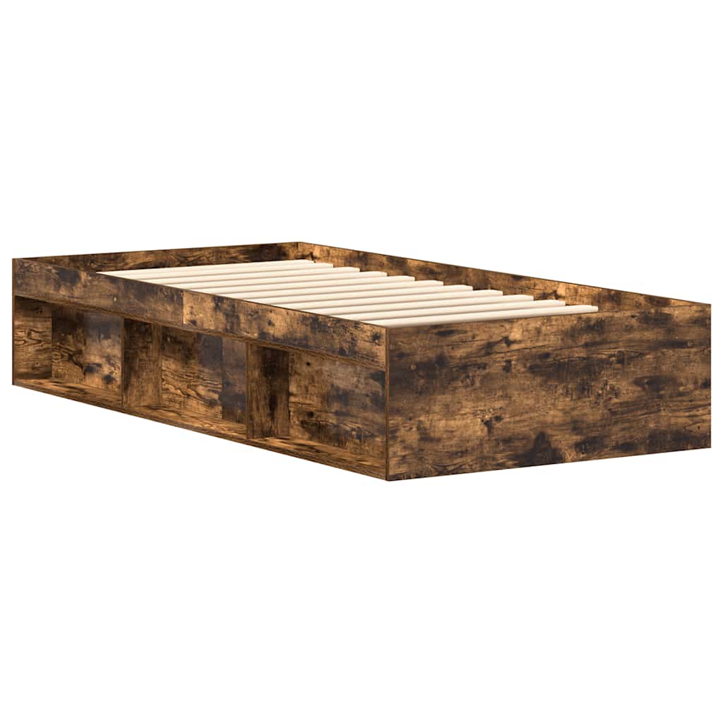 Bedframe gerookt eikenkleurig 90x200 cm is nu te koop bij PeponiXL, paradijselijk wonen!
