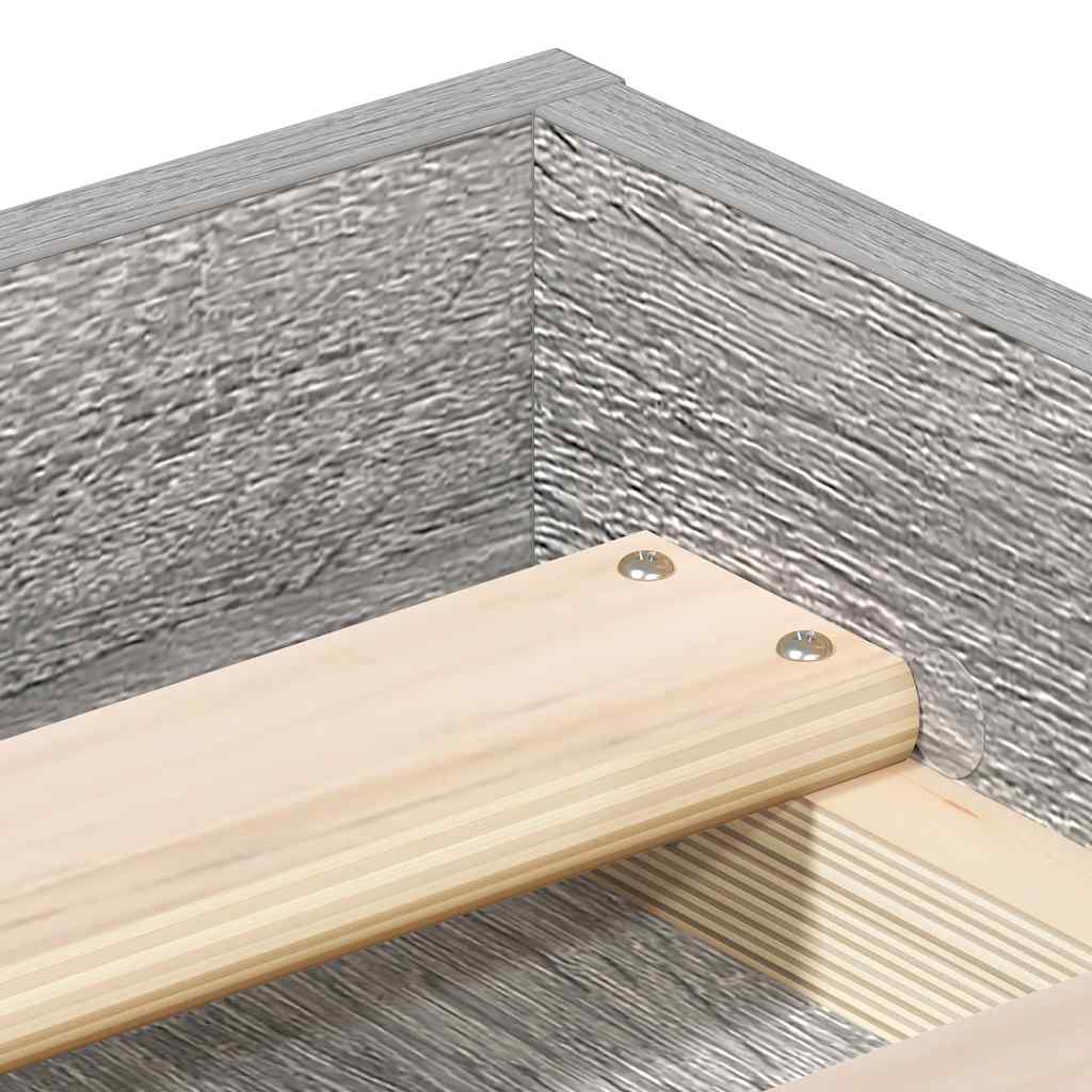 Bedframe grijs sonoma eikenkleurig 90x200 cm is nu te koop bij PeponiXL, paradijselijk wonen!