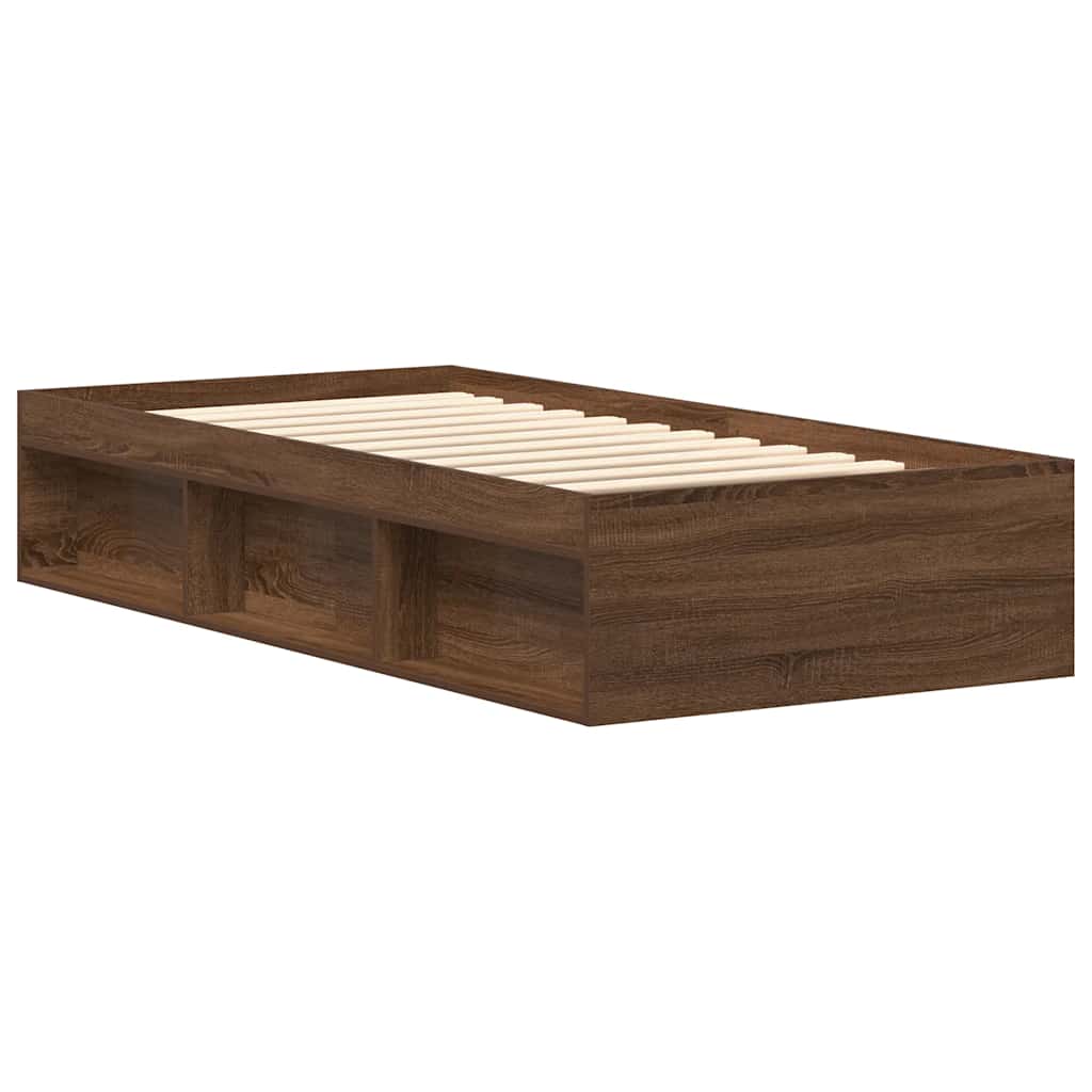 Bedframe bruin eikenkleur 90x200 cm is nu te koop bij PeponiXL, paradijselijk wonen!
