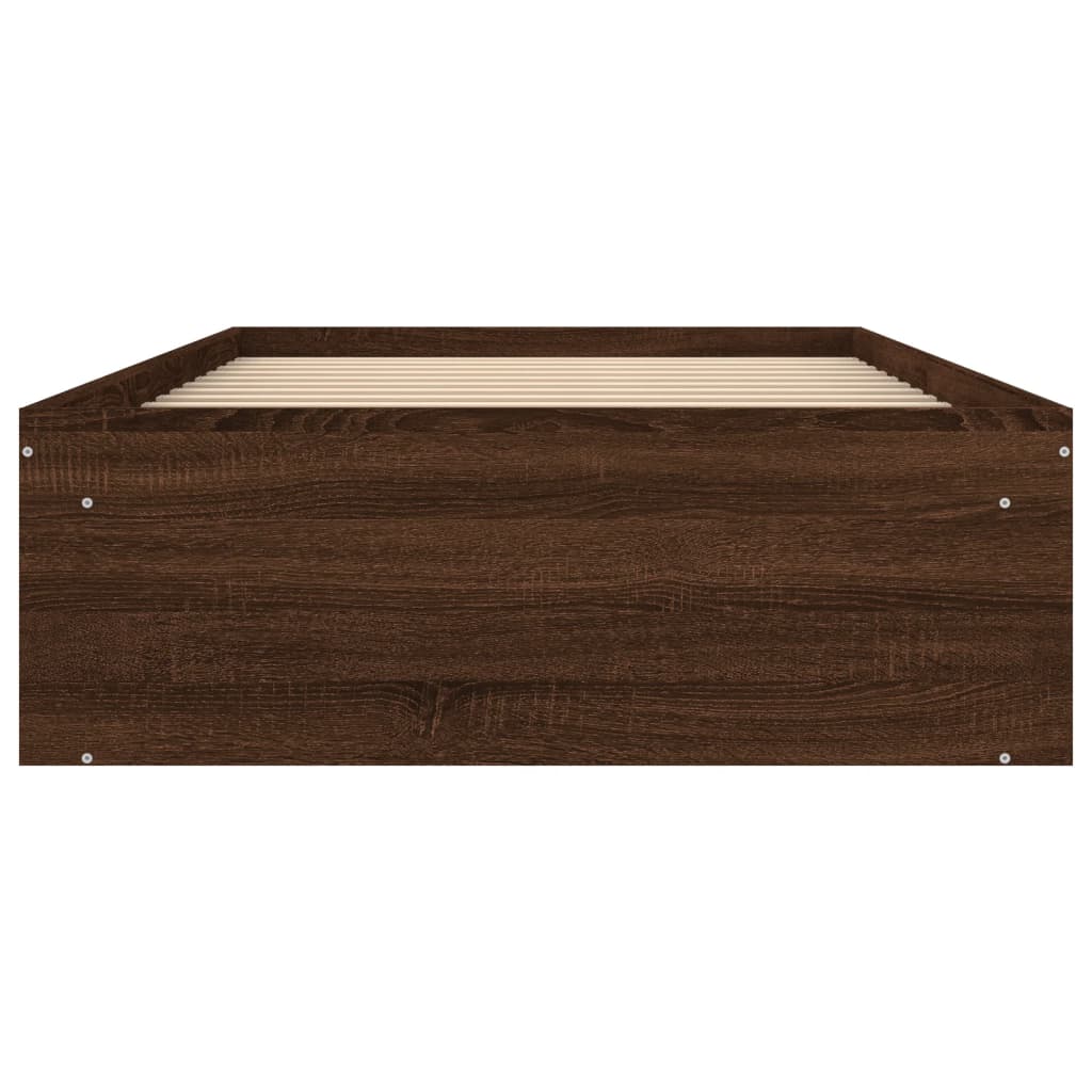 Bedframe bruin eikenkleur 90x200 cm is nu te koop bij PeponiXL, paradijselijk wonen!