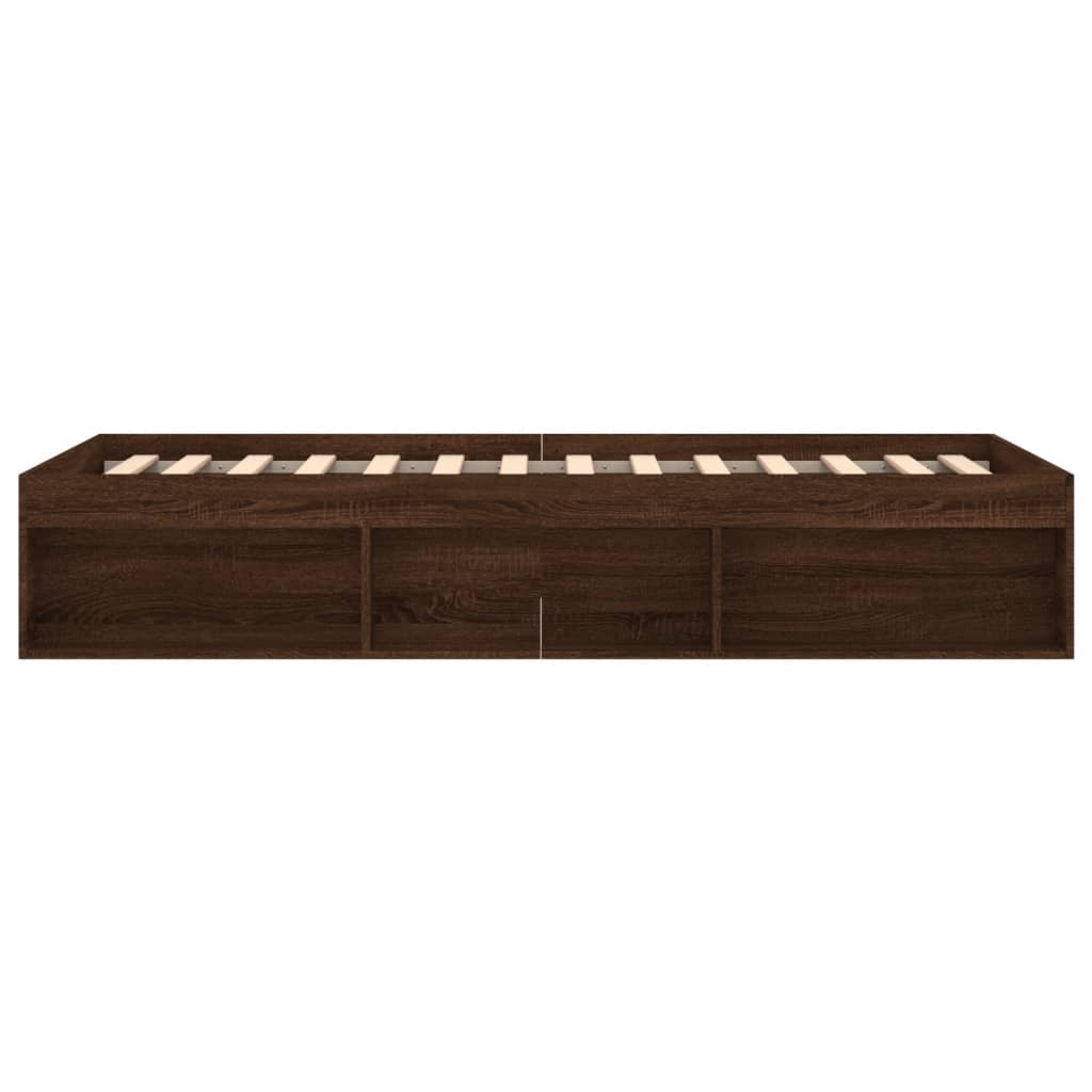 Bedframe bruin eikenkleur 90x200 cm is nu te koop bij PeponiXL, paradijselijk wonen!