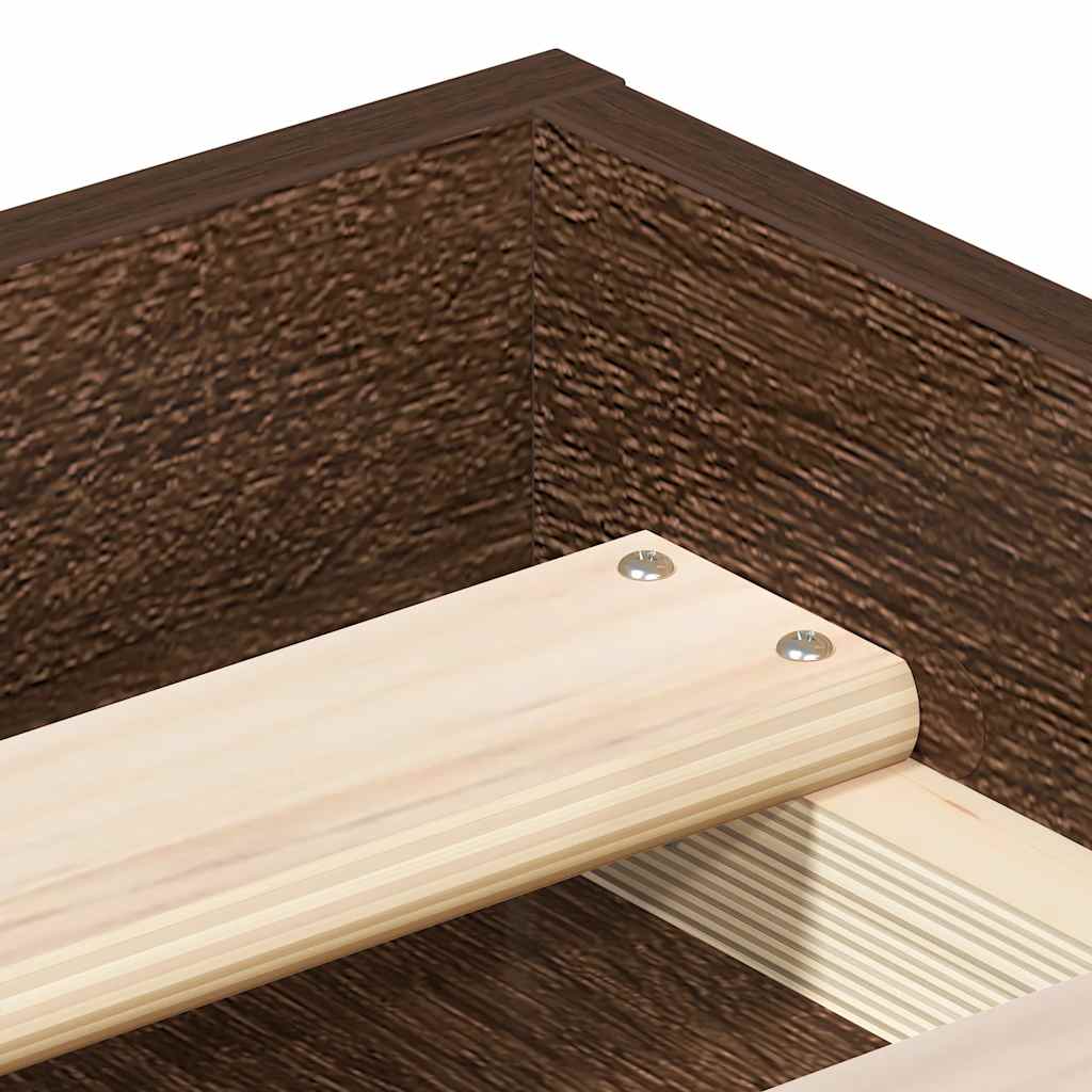 Bedframe bruin eikenkleur 90x200 cm is nu te koop bij PeponiXL, paradijselijk wonen!